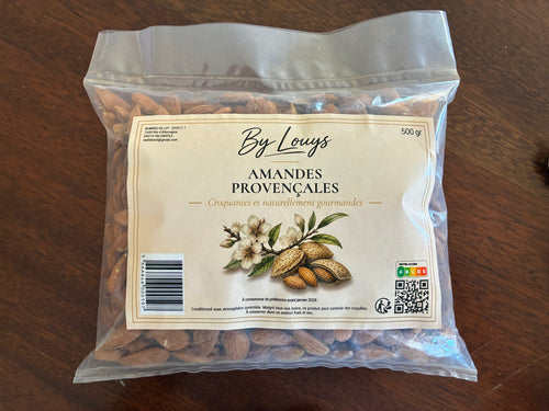 Sachet de 500 g d'amandes provençales By Louys, croquantes et naturellement gourmandes