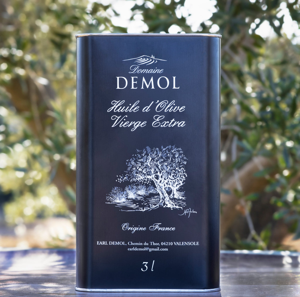 Bidon 3 litres d'huile d'olive vierge extra BIO du Domaine Demol, format familial
